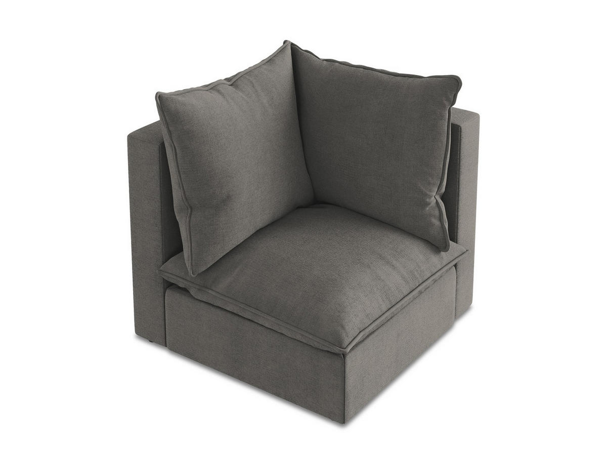 SOFAELEMENT Strukturstoff Grau - Dunkelgrau/Schwarz, Holzwerkstoff/Kunststoff (90/77/90cm) - Makamii