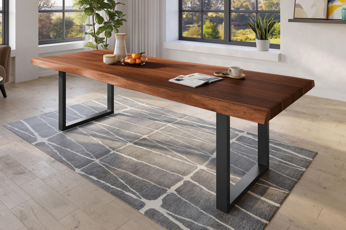 ESSTISCH TITAN - Schwarz/Braun, Holz (110/280/79cm) - SAM