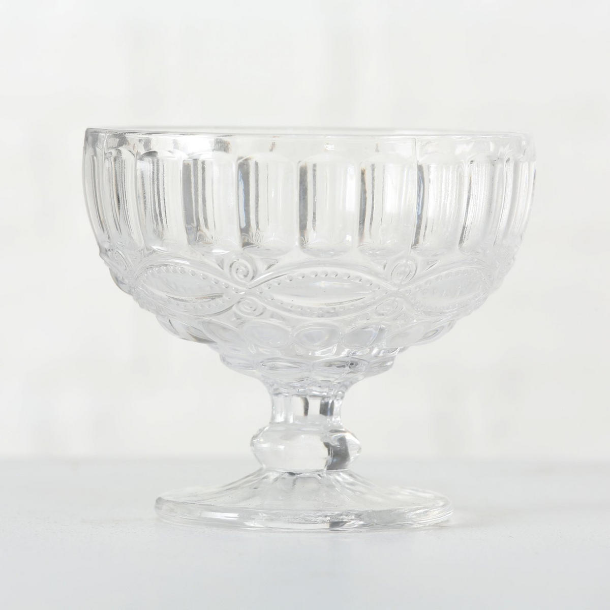DESSERTBECHER aus Glas Muster 2 250 ml 12/12/10 cm - Transparent, Glas (12cm) - Boltze Home
