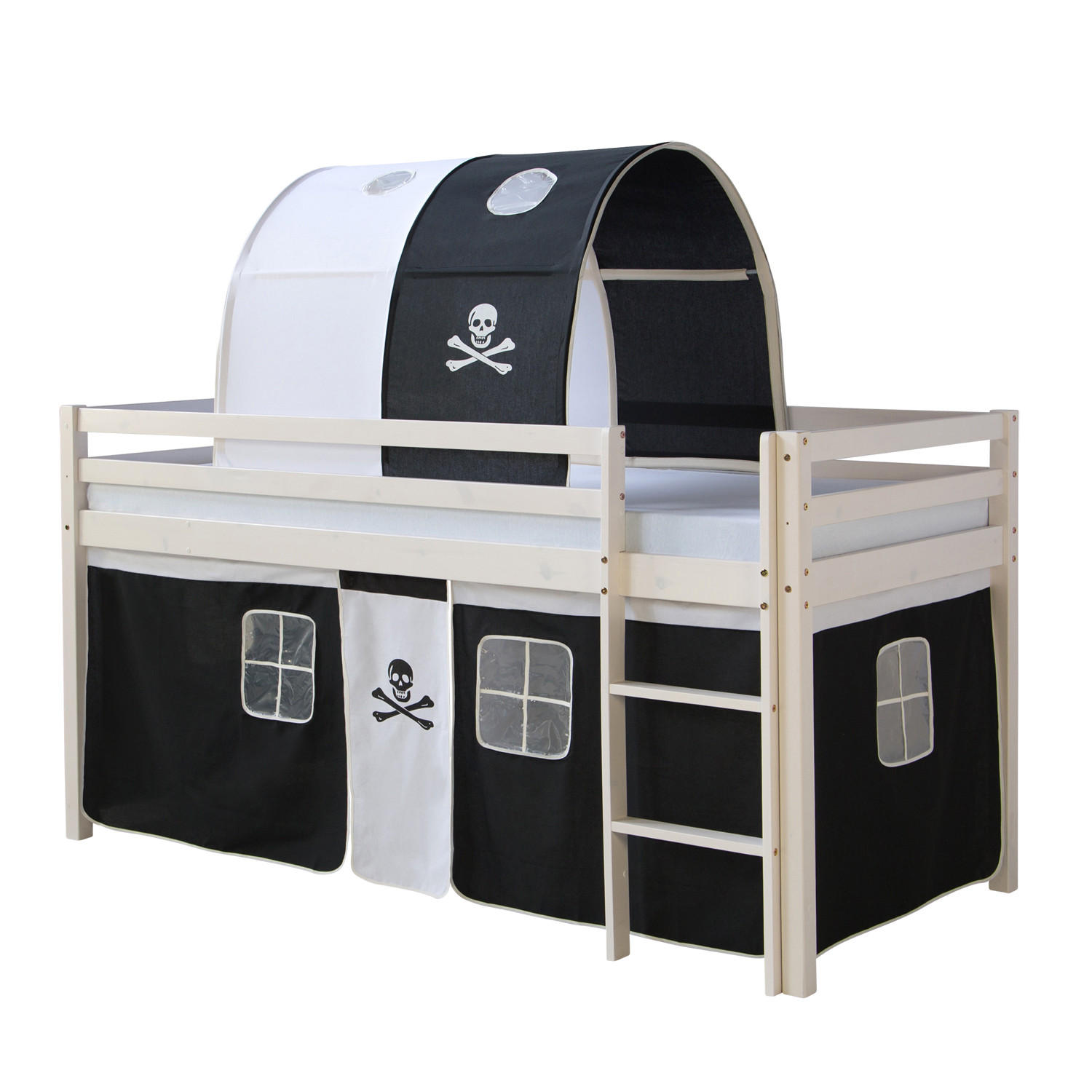 HOCHBETT 90/200 cm Pirat - Schwarz/Weiß, Holz - Homestyle4u