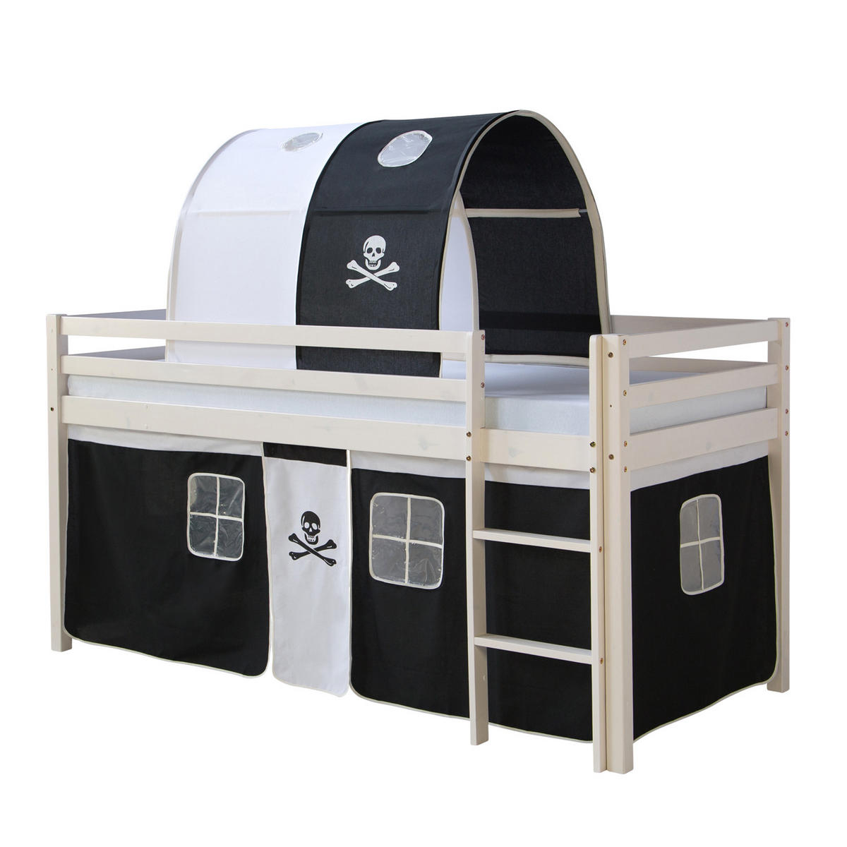 HOCHBETT 90/200 cm Pirat - Schwarz/Weiß, Holz - Homestyle4u