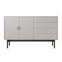 KOMODA Stoon II 2-dverová 154 cm - čierna/zlatá, kov/kompozitné drevo (154/93/38cm) - Selsey