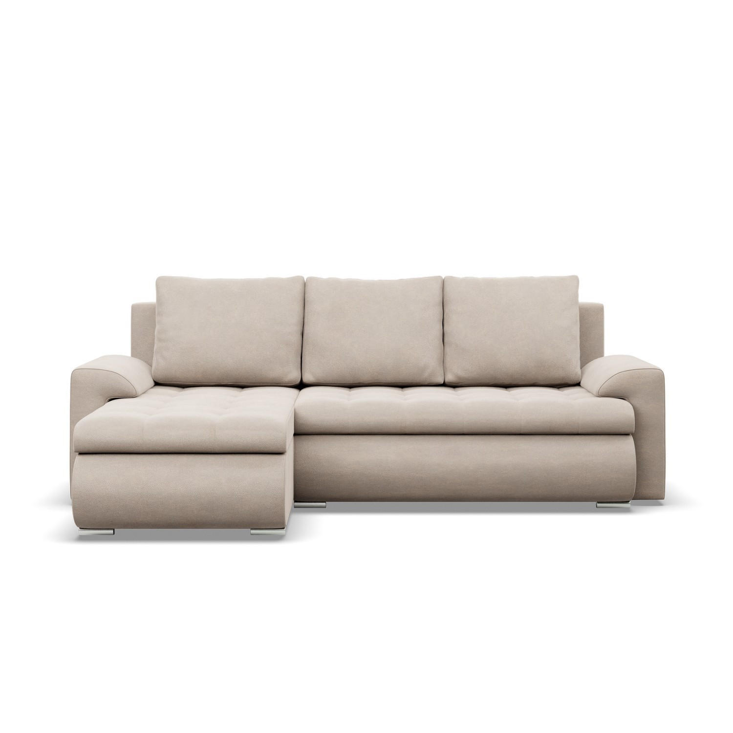 ECKSOFA LINKS MIT SCHLAFFUNKTION FORESTA, Beige - Beige, Textil (230/159cm) - Mebligo