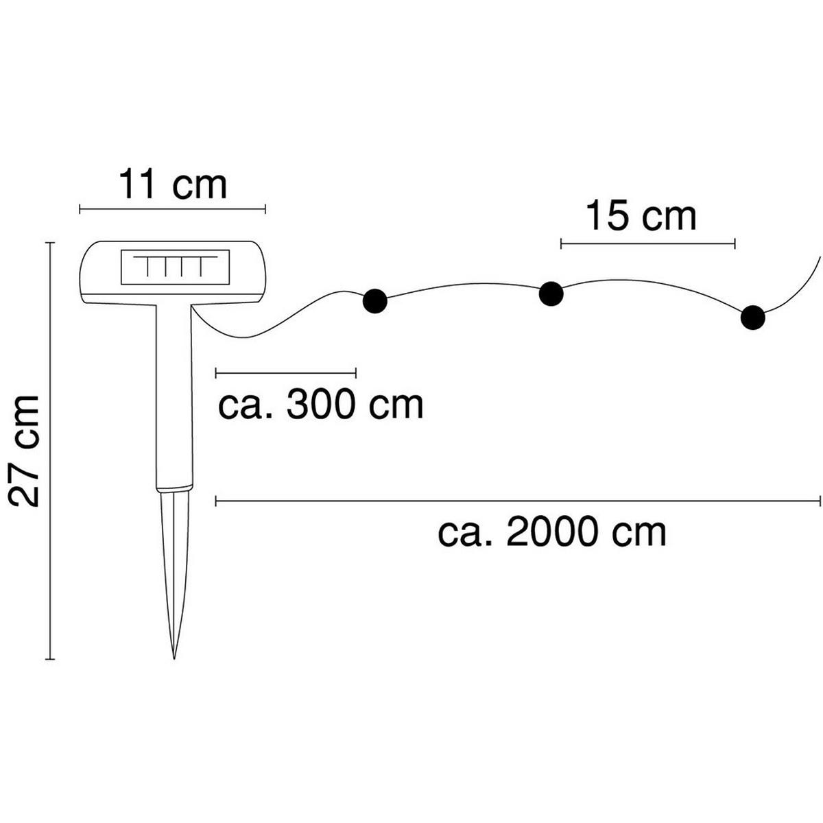 LED AUSSENLEUCHTE Solar Schwarz 120x LED - Schwarz, Kunststoff (2000/0.4/27cm) - Globo Lighting