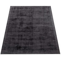 VISKOSETEPPICH handgewebt, einfarbig, Anthrazit, 120 x 170 cm - Anthrazit, Textil (120/170cm) - KADIMA DESIGN