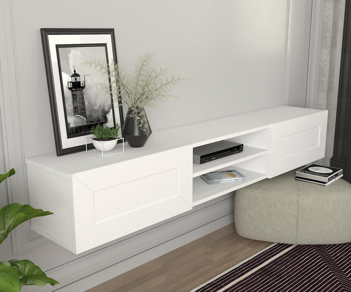 TV-LOWBOARD Hängend Piuma Weiß - Weiß, Holzwerkstoff (180/29.1/29.6cm) - moebel17