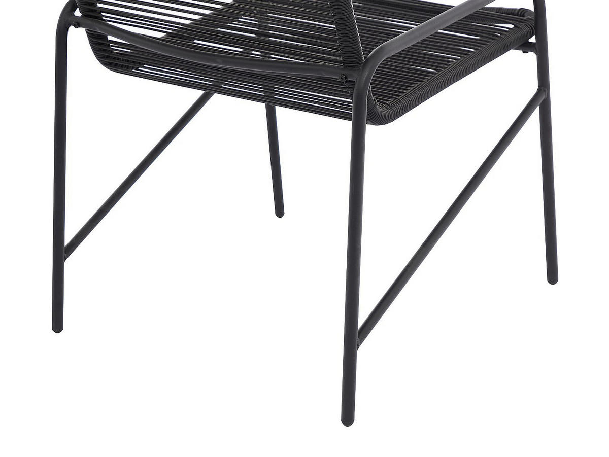 GARTENSITZGRUPPE im Set - 2 Personen - metall - schwarz Kanao - Schwarz, Metall - Vente-Unique
