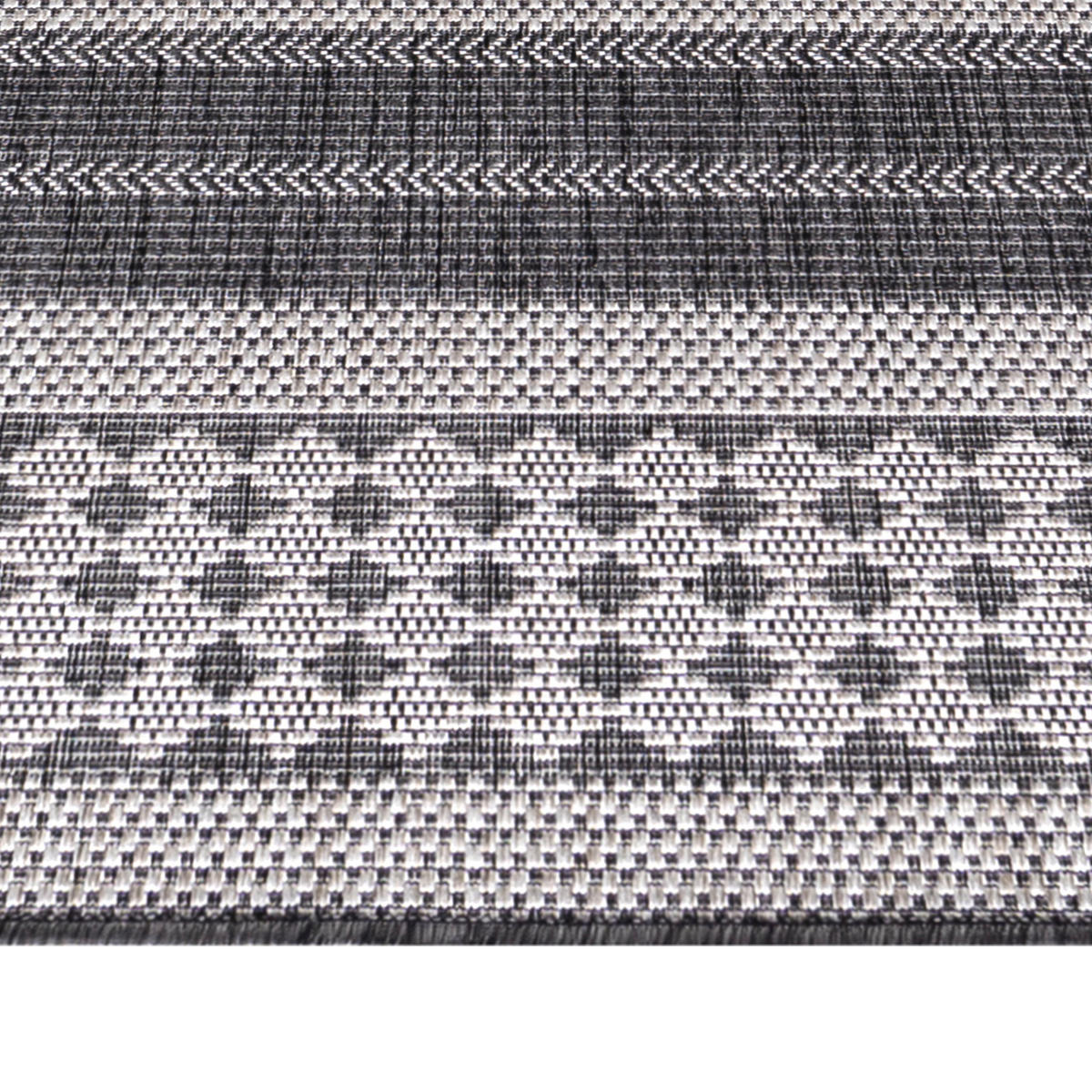 TEPPICH Outdoor Flachgewebe Antik-Optik Polypropylen Terrasse Beige Läufer 80x250 - Beige, Textil (80/250cm) - KADIMA DESIGN
