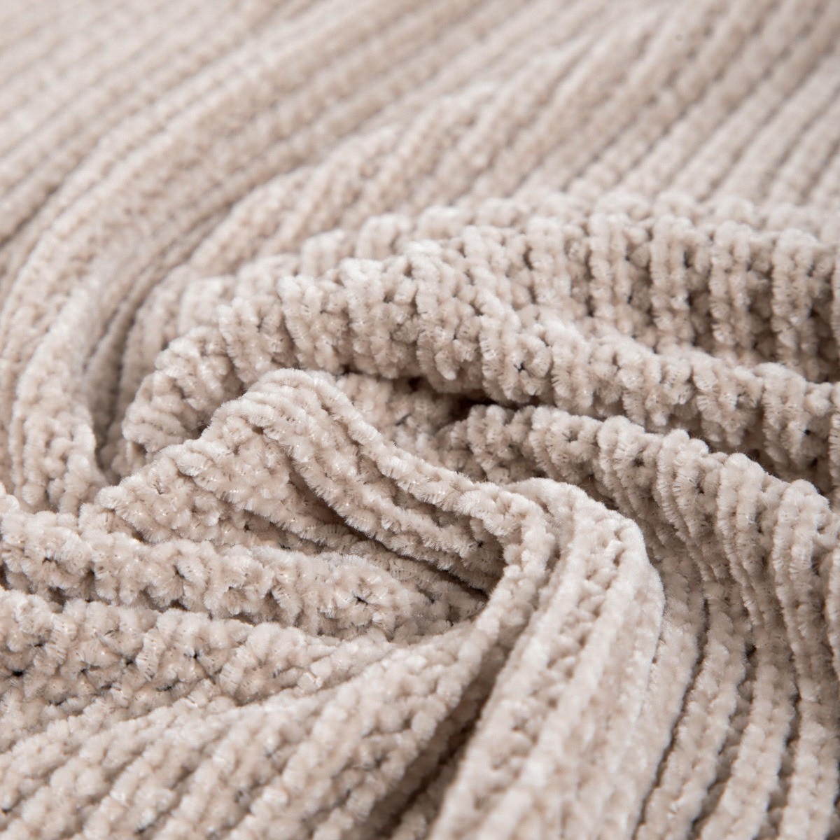DECKE Chenille taupe 130/170 cm - Taupe, Textil (130/170cm) - Homla