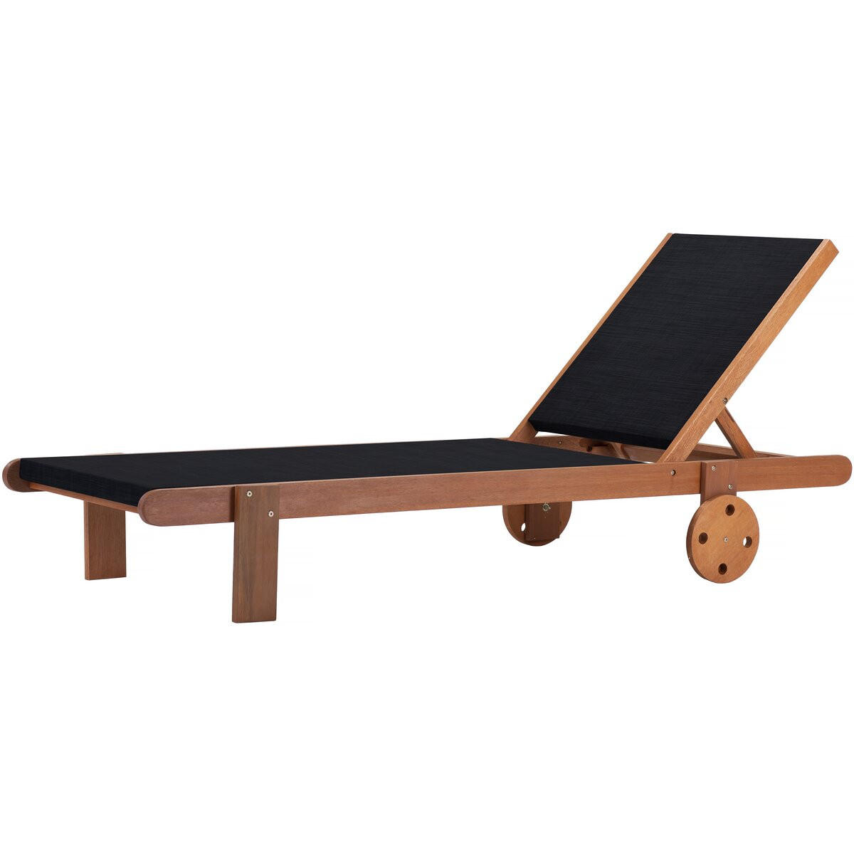 SONNENLIEGE - "Saigon" - Maple - Schwarz - Grau, Metall (71/35/193cm) - Habitat Garten