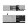 KÜCHENZEILE R-Line Beton/Anthrazit 240 cm , AP Marmor - Schieferfarben/Anthrazit, Holzwerkstoff (240/81.6/60cm) - Vicco