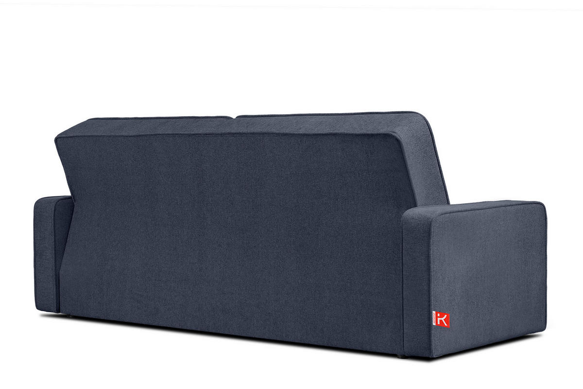 SCHLAFSOFA ORIO 3 Personen, Chenille-Stoff, Marineblau - Blau, Textil (219/90/90cm) - KONSIMO®