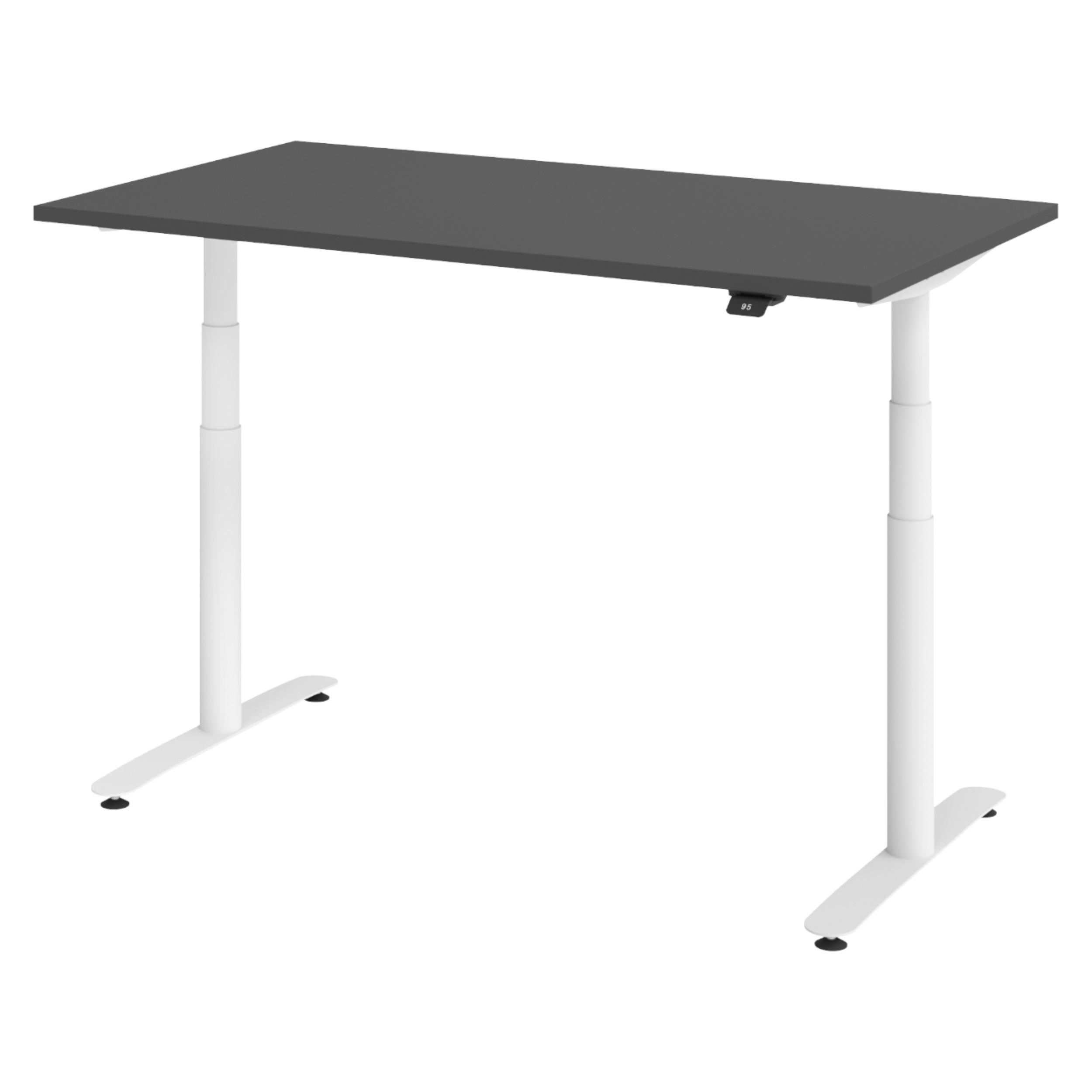 bümö Schreibtisch Graphit, Weiß 140x72x80 cm