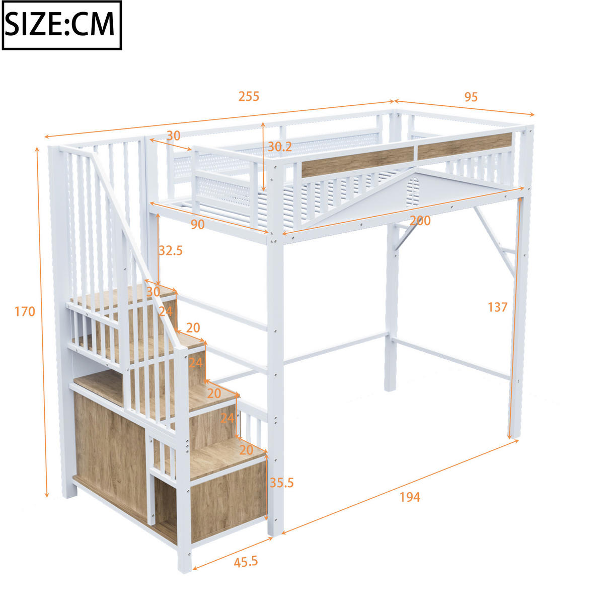 HOCHBETT 90/200 cm aus Metall mit Stauraum und Sicherheitszaun in Weiß - Weiß, Metall (90/200cm) - Flora Grace