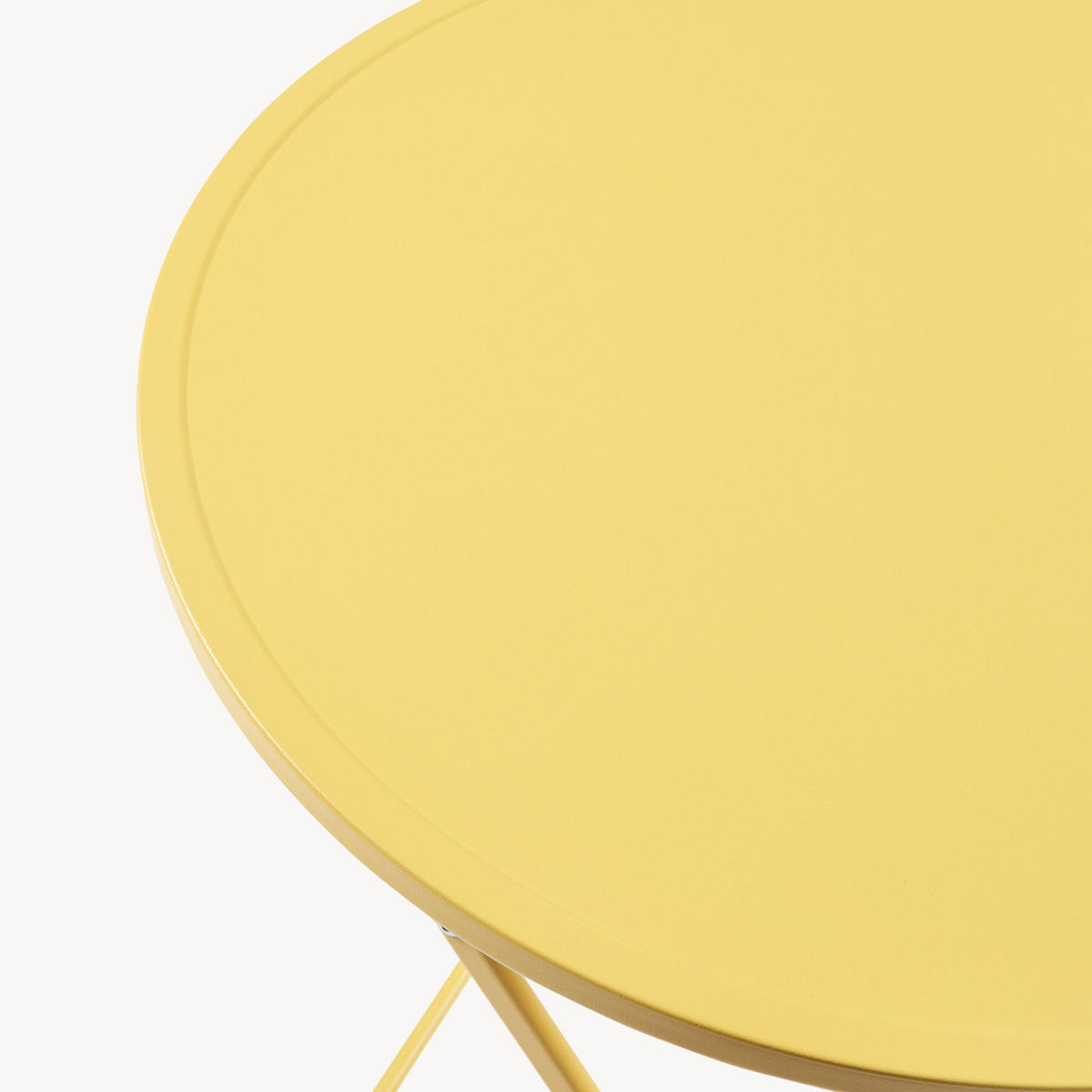 SKLÁDACÍ ZAHRADNÍ STŮL Sande - žlutá, kov (62/62/71cm) - [en.casa]
