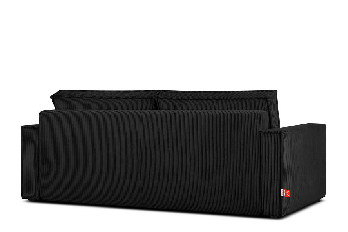 SCHLAFSOFA NAPI in Pet Friendly Cord-Stoff, Schwarz - Schwarz, Textil (228/89/101cm) - KONSIMO®
