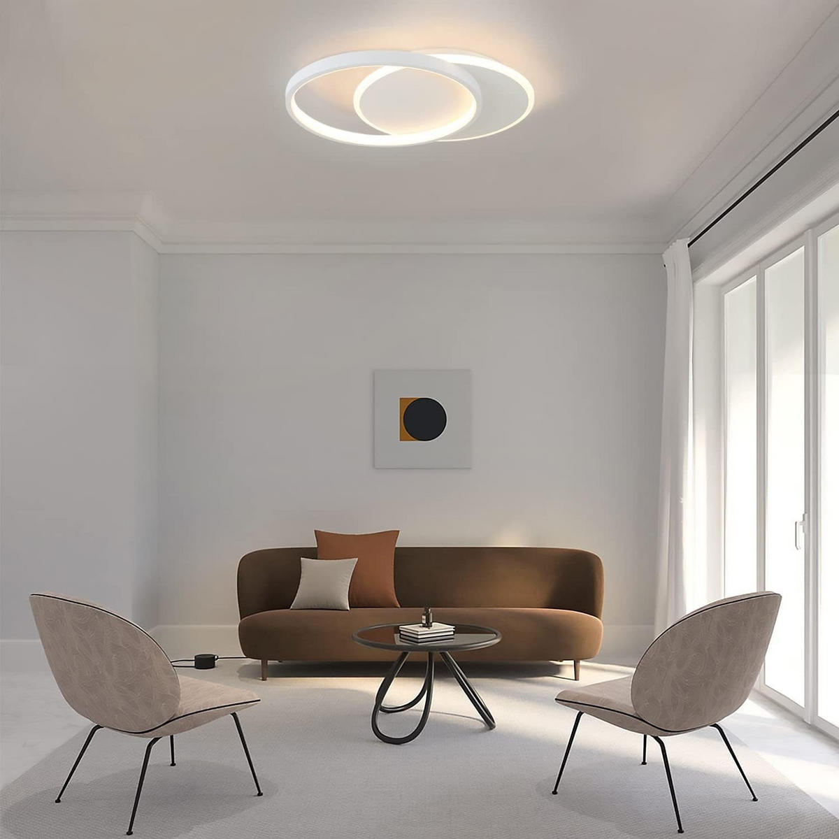 LED-DECKENLEUCHTE Gemini 41/30/6 cm - Weiß, Metall (41/30/6cm) - Nettlife