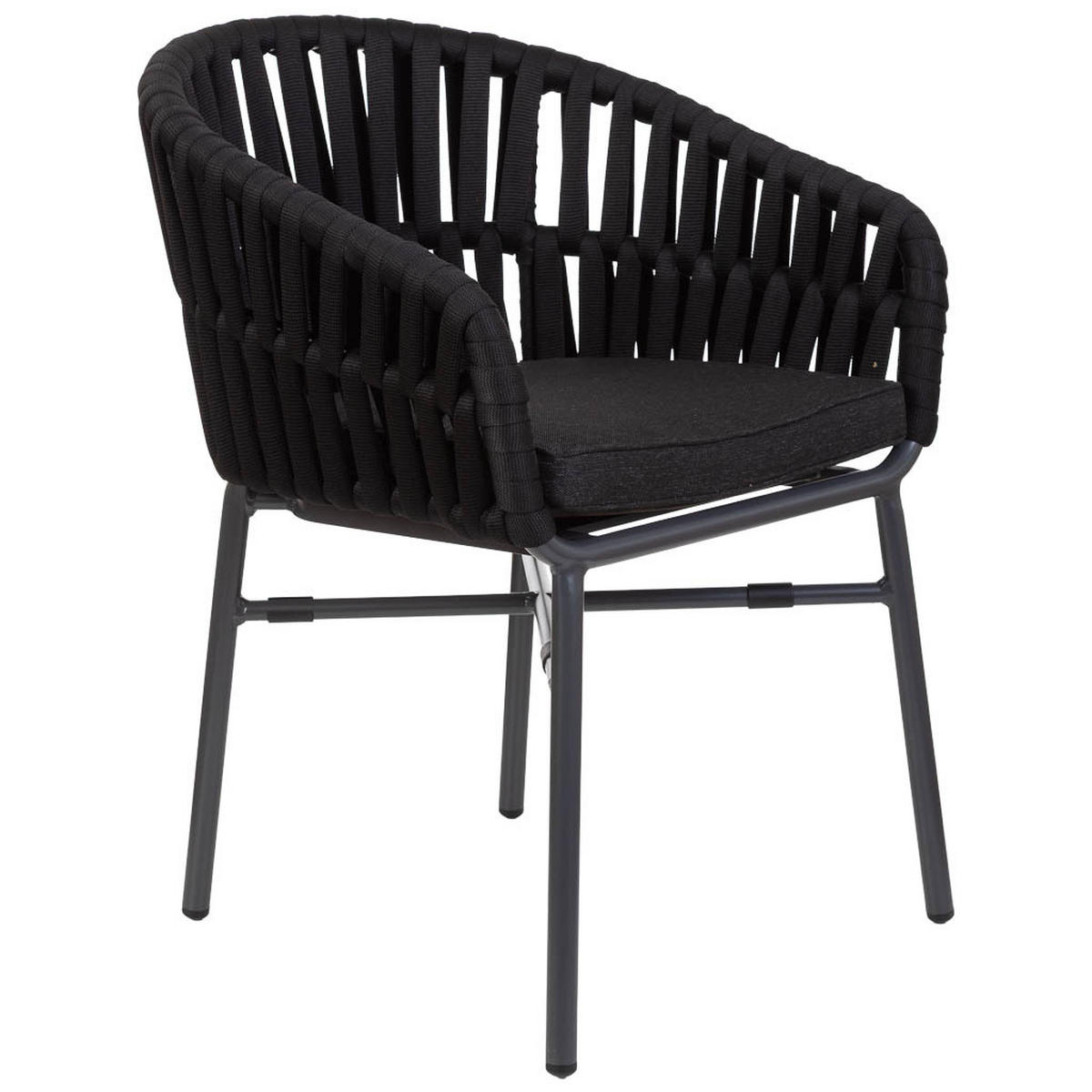 STUHL, schwarz, 58x61x77cm - Schwarz, Metall (58/77/61cm) - Wanderlust