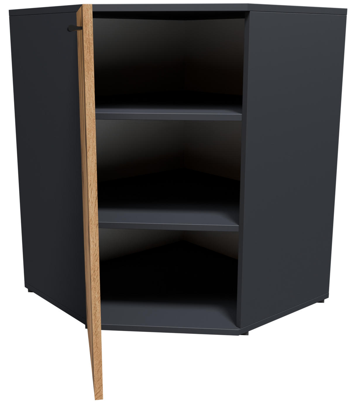 ECKKOMMODE CR3- KD5 Graphit-Wotan Eiche 58/34/74 cm - Eiche Wotan/Graphitfarben, Holzwerkstoff (58/74/34cm)