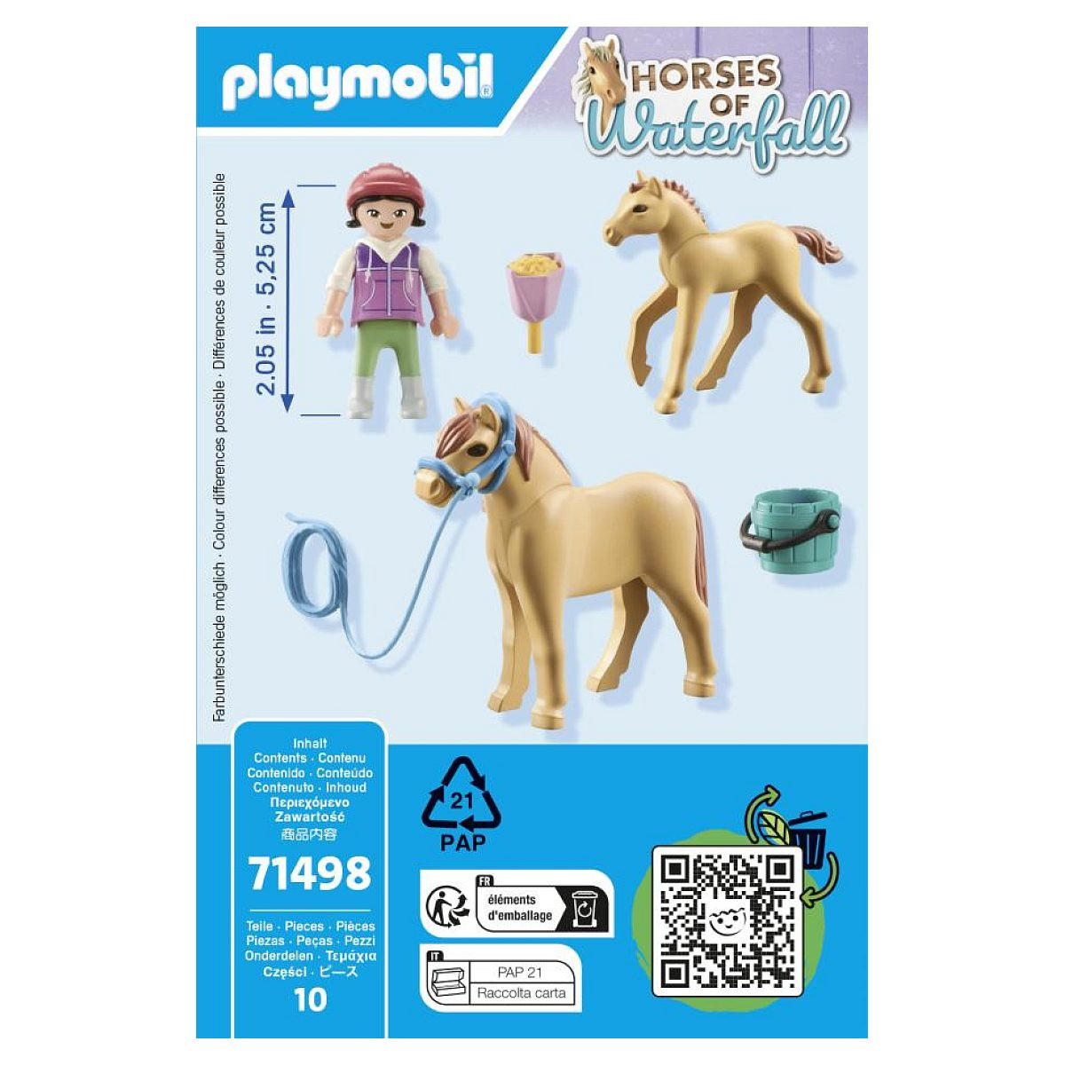 SPIELSET Kind mit Ponys - Blau, Kunststoff (5/14/9cm) - Playmobil