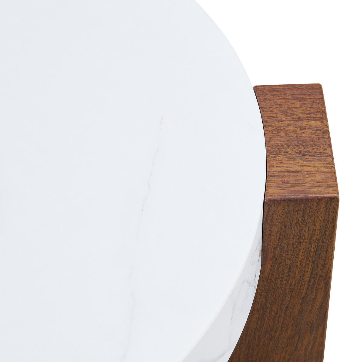 COUCHTISCH 2er-Set rund Glas MDF in Nussbaumoptik Weiß - Weiß, Glas (61/61/30cm) - Meubliv