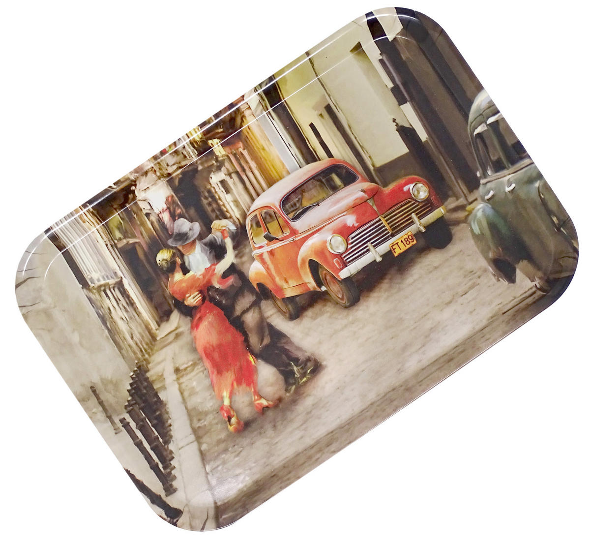 TABLETT Tango, rechteckige Melamin Serviertablett 38x26 cm - Rot, Kunststoff (26/2/38cm) - Lashuma