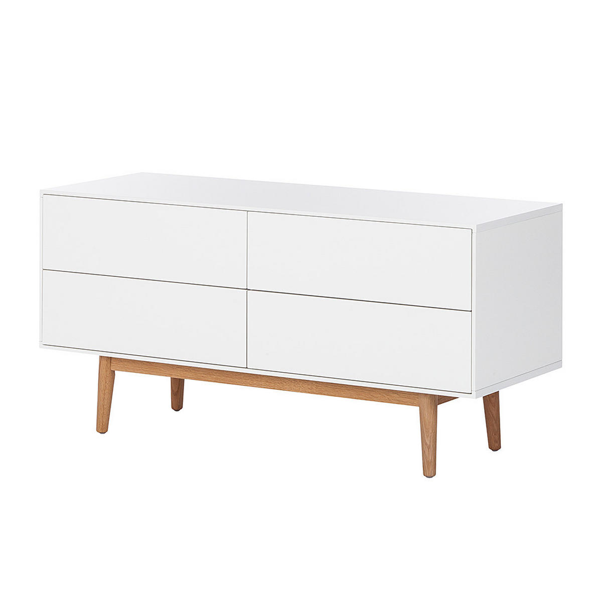 SIDEBOARD - Breite 120 cm - Eichefarben/Weiß, Holzwerkstoff (120/59/45cm) - home24