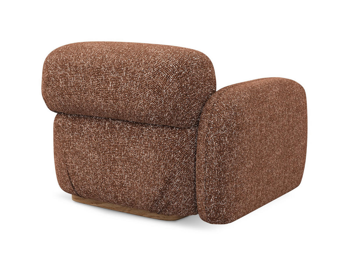 SOFAELEMENT Links Strukturstoff Stoff Orange - Terra cotta/Orange, Holz/Textil (95/73/95cm) - Makamii