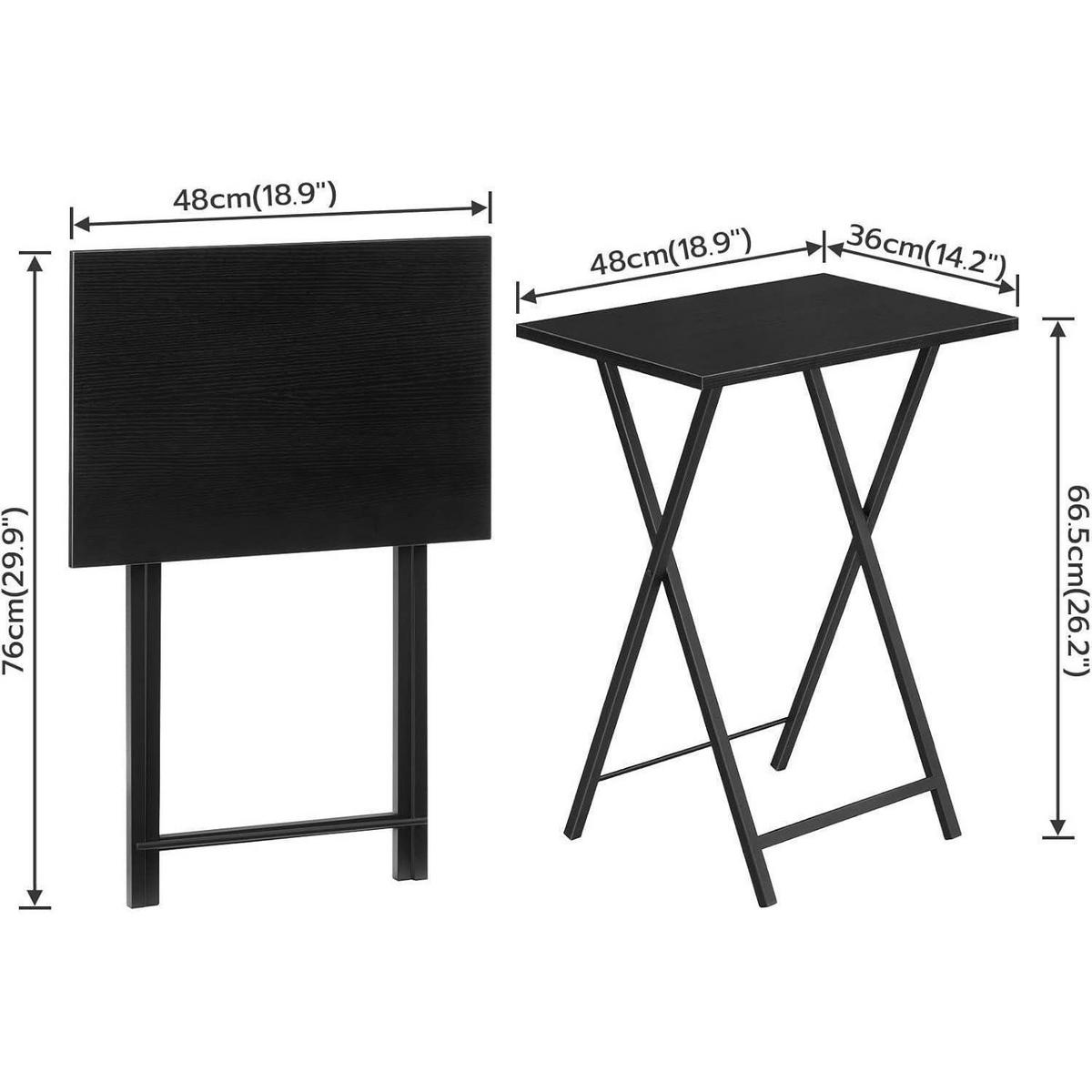 BEISTELLTISCH Klappbar Schwarz Industriestil - Schwarz, Metall (36/48/66.5cm)