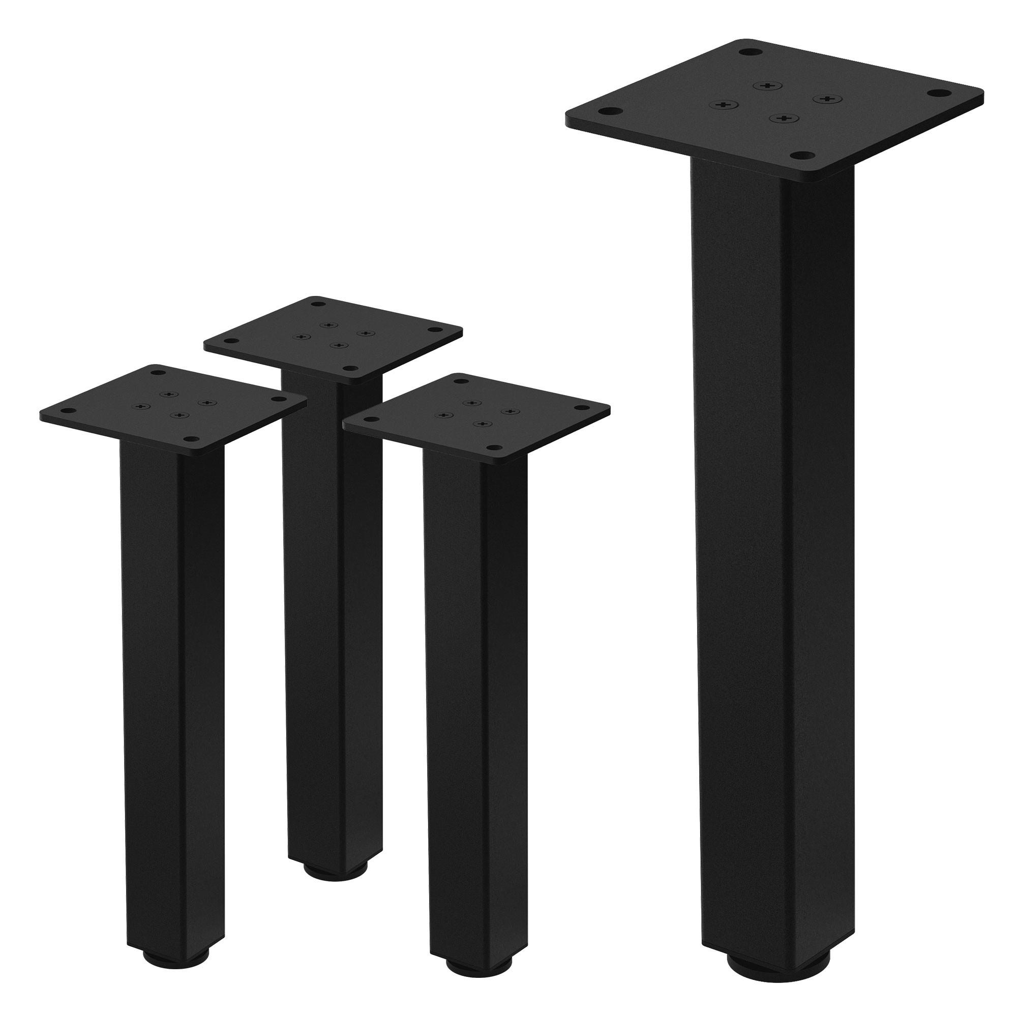 TISCHBEINE 4er Set I-Design H:30 cm Schwarz 4x4 cm - Schwarz, Metall (4/30/4cm) - ML-DESIGN