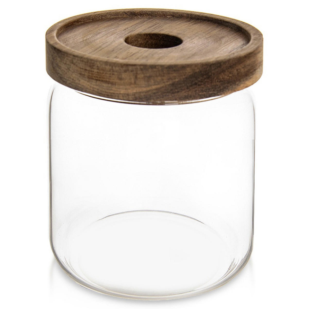 VORRATSGLAS Akaziendeckel 730 ml Transparent - Transparent, Glas (10/12.5/10cm) - Orion 