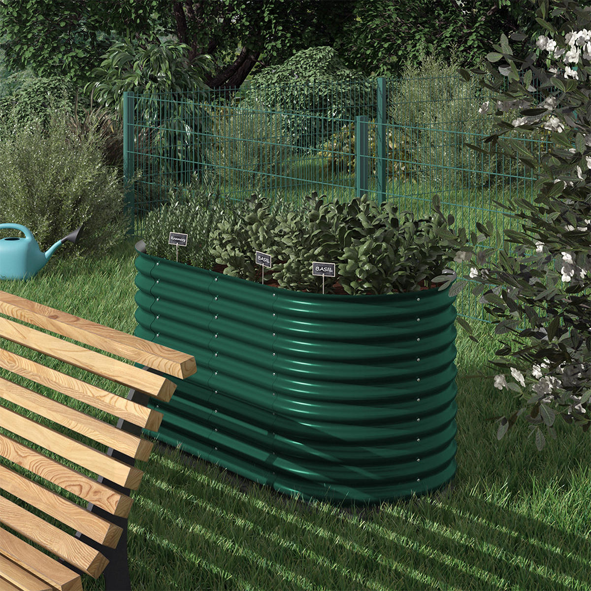 HOCHBEET Grün 160 x 80 cm - Grün, Metall (160/80/80cm) - OK-Living