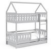 ETAGENBETT Holzbett LUMBE, Hausform - Grau, Holz (80/190cm) - KONSIMO®