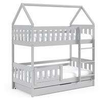 ETAGENBETT Holzbett LUMBE, Hausform - Grau, Holz (80/190cm) - KONSIMO®