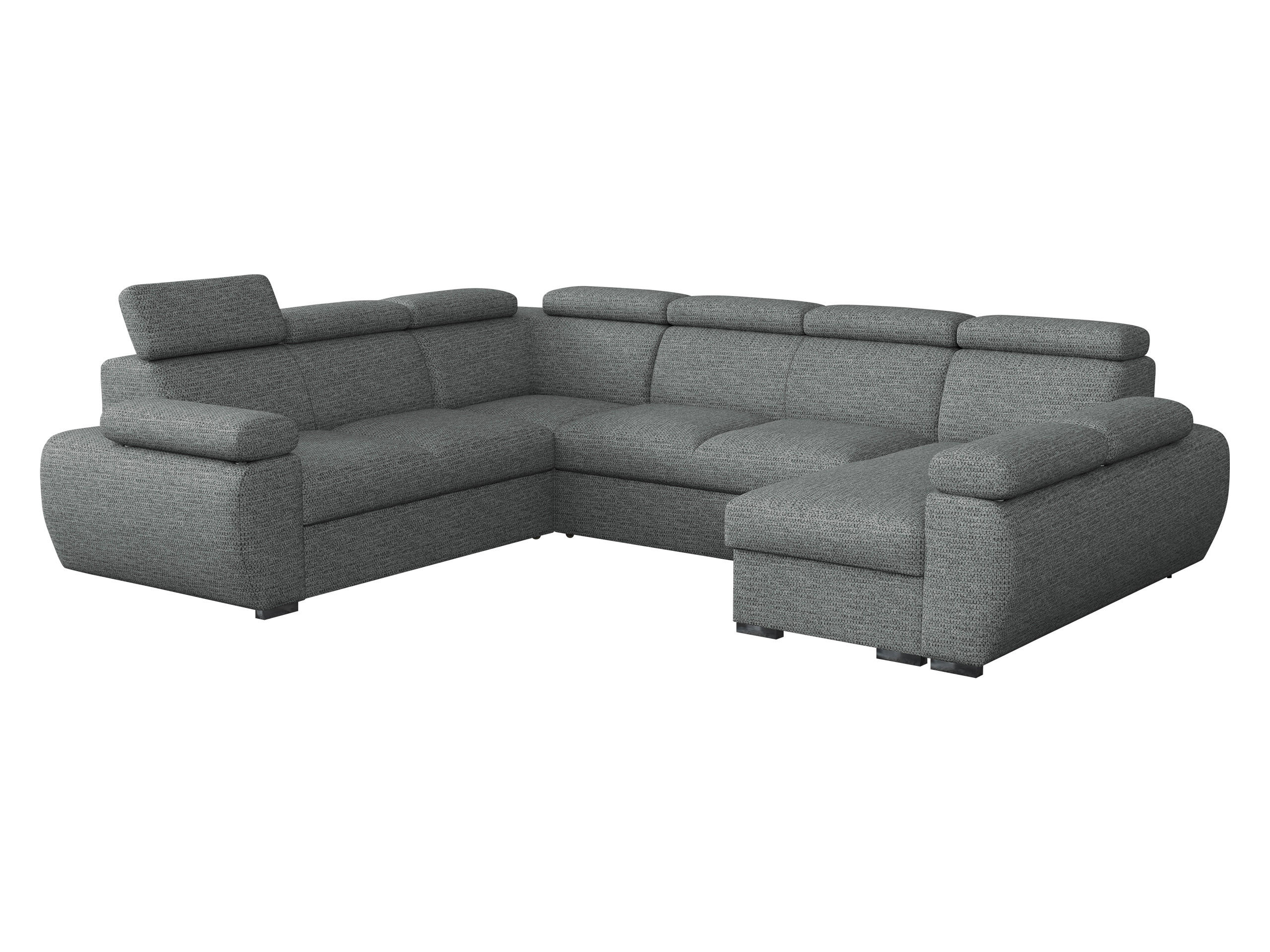 WOHNLANDSCHAFT Boston U, Seite: Rechts - 2R+R+2P+LC - Chromfarben/Silberfarben, Holz/Textil (325/98/260cm) - MIRJAN24