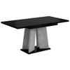 ESSTISCH ausziehbar 120 -160x90x75 cm - Hochglanz Schwarz/Betonoptik - UFOM - Schwarz Hochglanz, Holzwerkstoff (120/90/75cm) - ALTDECOR