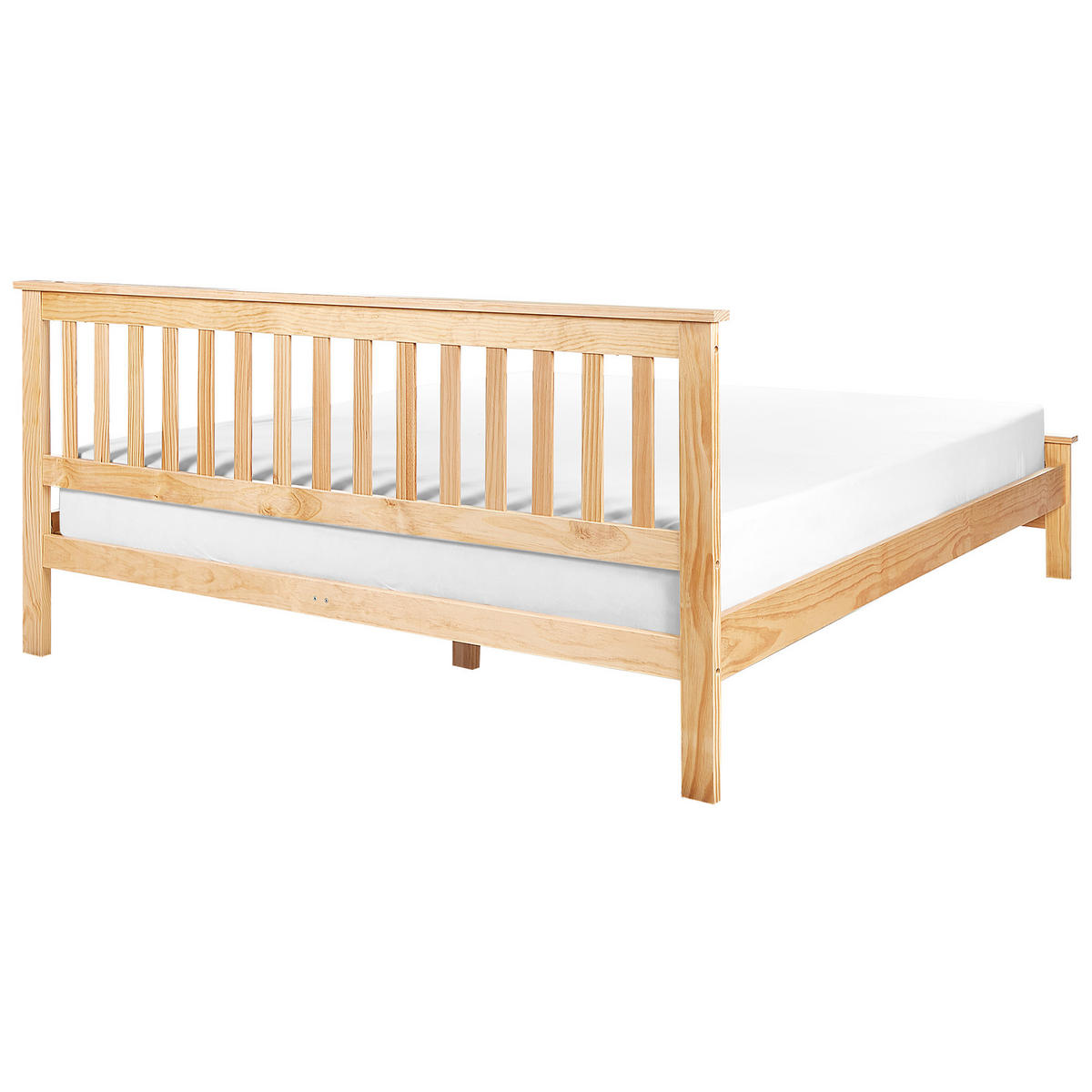 BETT mit Lattenrost 180x200 cm Heller Holzfarbton Mayenne - Hellbraun, Holz (180/200cm) - Beliani
