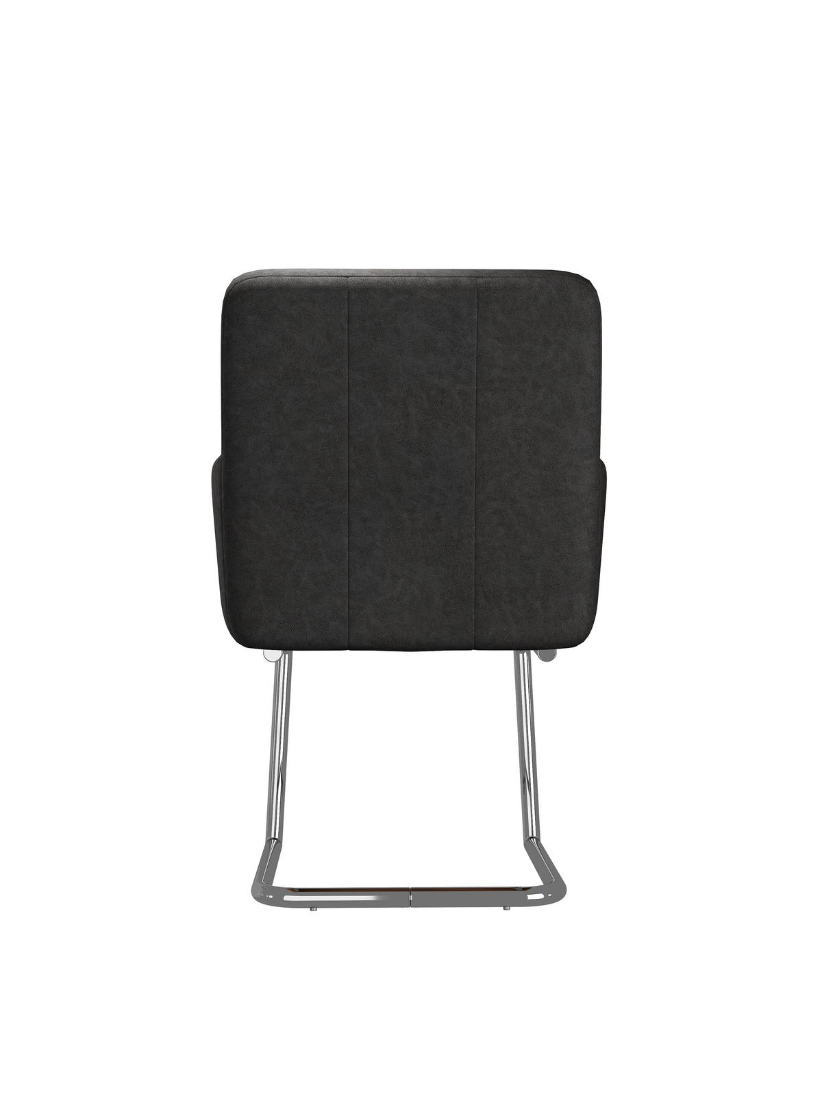 ESSZIMMERSTÜHLE 2er Schwarz Kunstleder Metallbeine modern - Schwarz, Leder (57/86/56cm) - FLIEKS