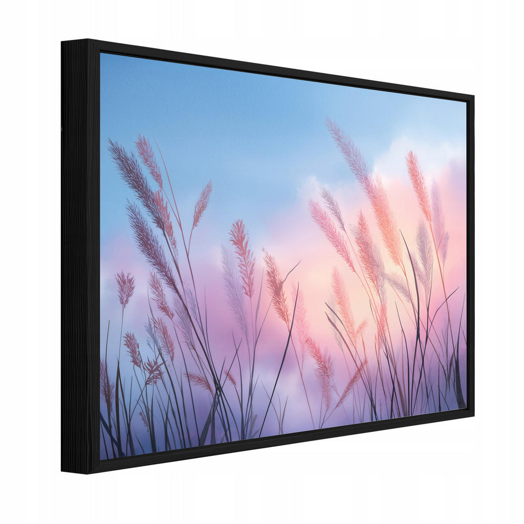Wallarena ZARÁMOVANÉ obrazy pampasová tráva přírodní růžová 100x70 cm