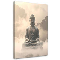 LEINWANDBILD, Buddha im Nebel Zen-Spa Orient - Grau, Textil (20/30cm) - Feeby