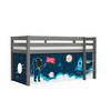 KINDERBETT Karolina 210x114x106 Massivholz Grau Textilset Rakete - Türkis/Grau, Holz (90/200cm) - 58aufmkessel