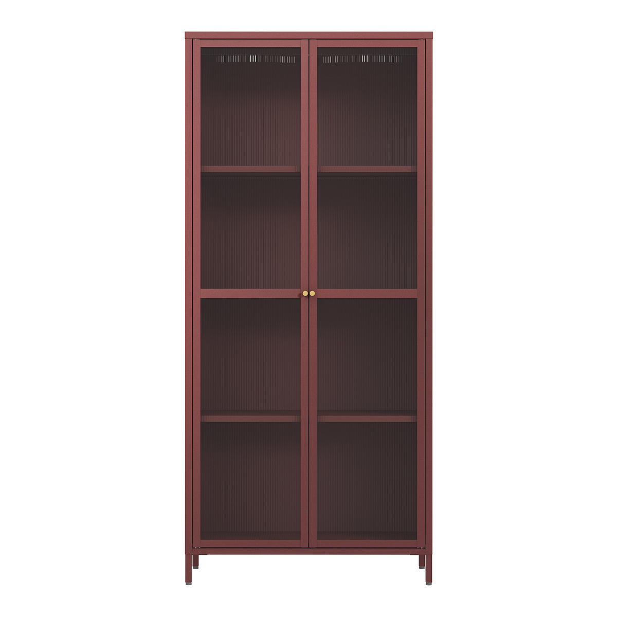 VITRINENSCHRANK Säkylä - Bordeaux, Glas/Metall (80/180/35cm) - [en.casa]