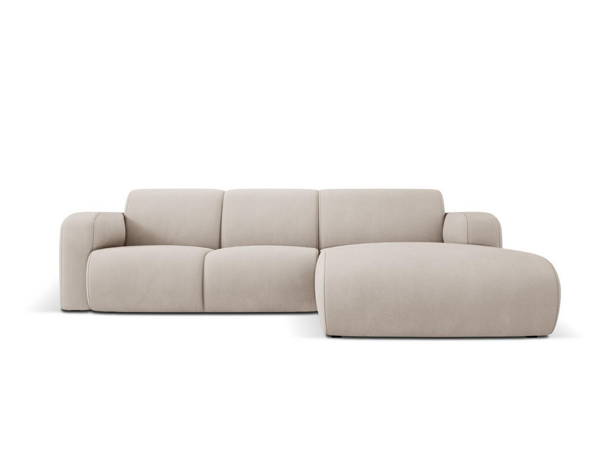 ECKSOFA rechts Molino aus strukturiertem Stoff beige 4 Sitzplätze - Beige, Textil (170/250cm) - Micadoni