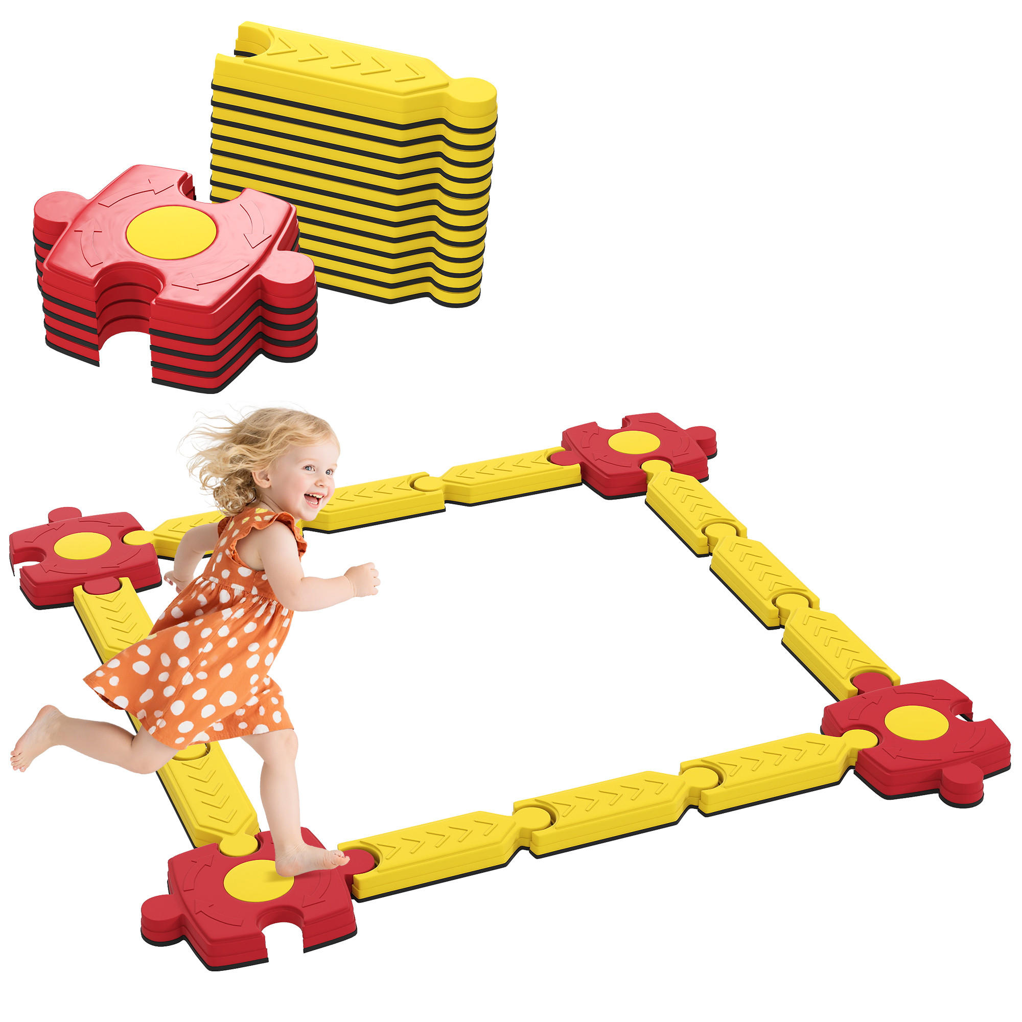 SCHWEBEBALKEN-SET DE-10069 Gelb - Gelb, Kunststoff (165.5/7/165.5cm) - ComfortXL