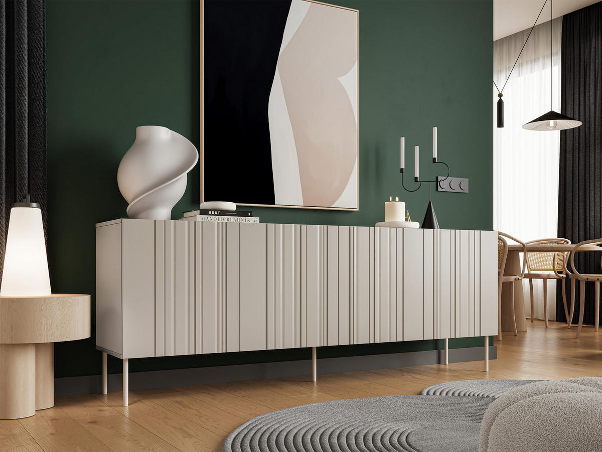 SIDEBOARD Isla 200 4D - Beige, Holzwerkstoff/Metall (201/75/40cm) - MIRJAN24