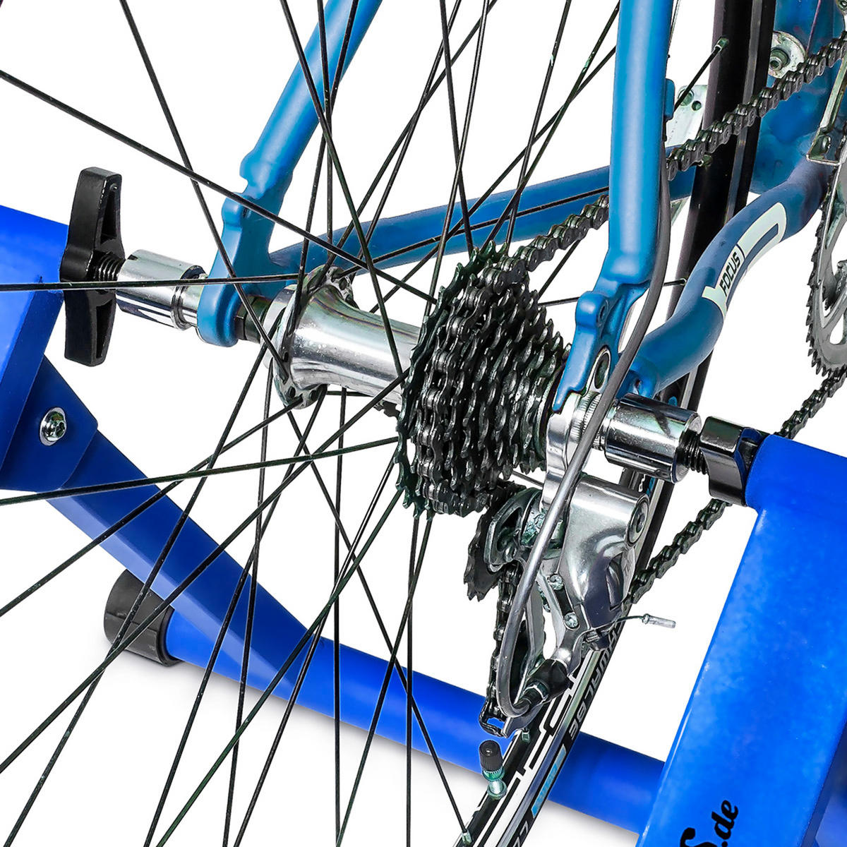 FAHRRADROLLENTRAINER - Blau, Kunststoff/Metall (55/48/38cm) - Relaxdays