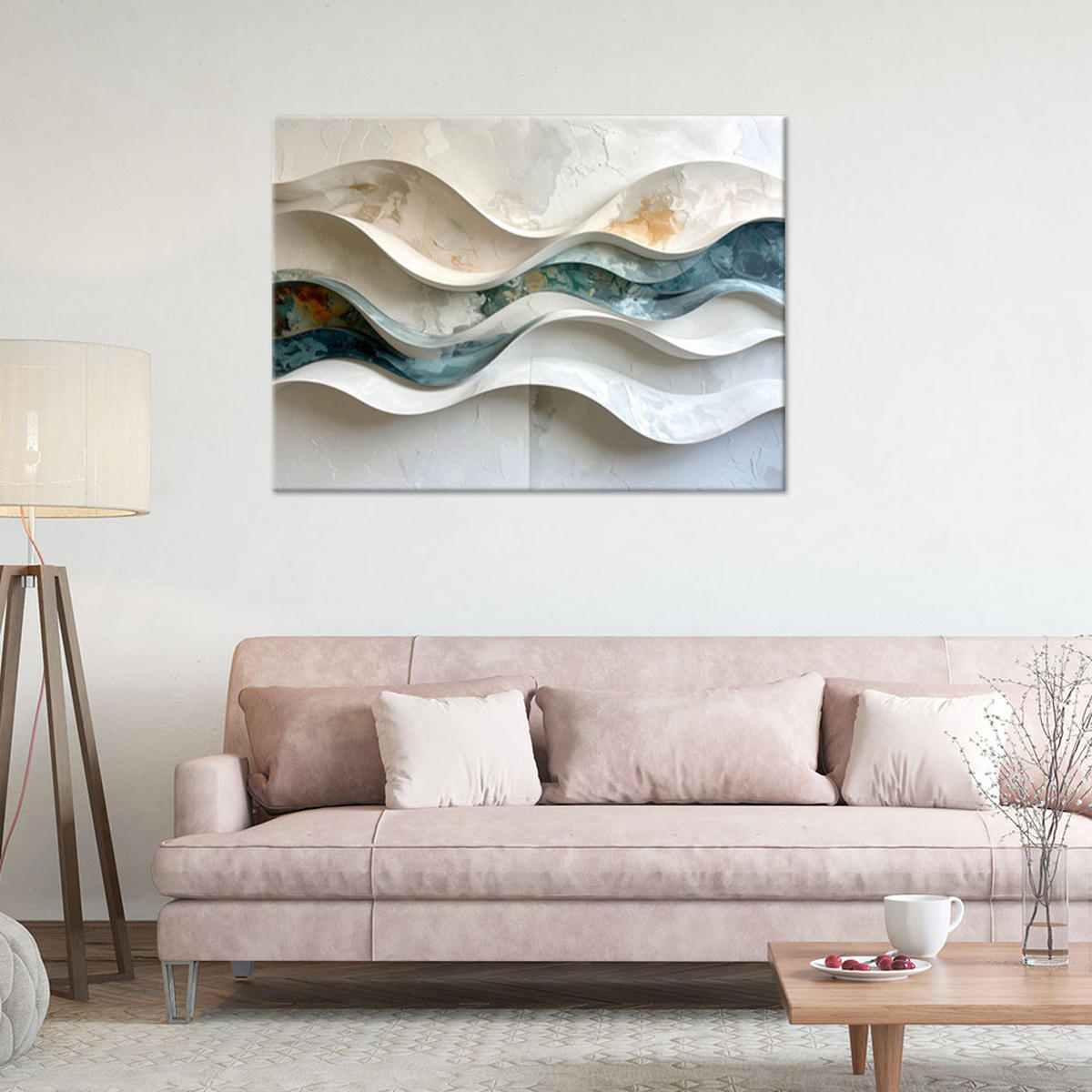 LEINWANDBILD Abstraktion 100x70cm - Beige, Textil (100/70cm) - Feeby