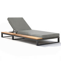 SONNENLIEGE aus Metall & Polyester 184x79.5x73 cm in Grau mit 4-stufig verstellbarer Rückenlehne - Grau, Metall (79.5/73/184cm) - Modfu