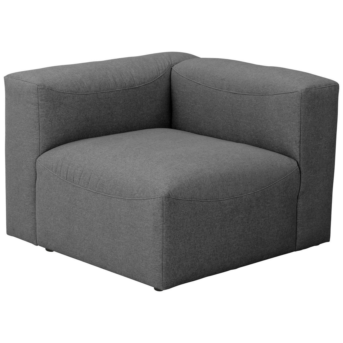 SOFA Element Armlehne links Kattrina Flachgewebe anthrazit - Anthrazit, Kunststoff (100/73/100cm) - 58aufmkessel