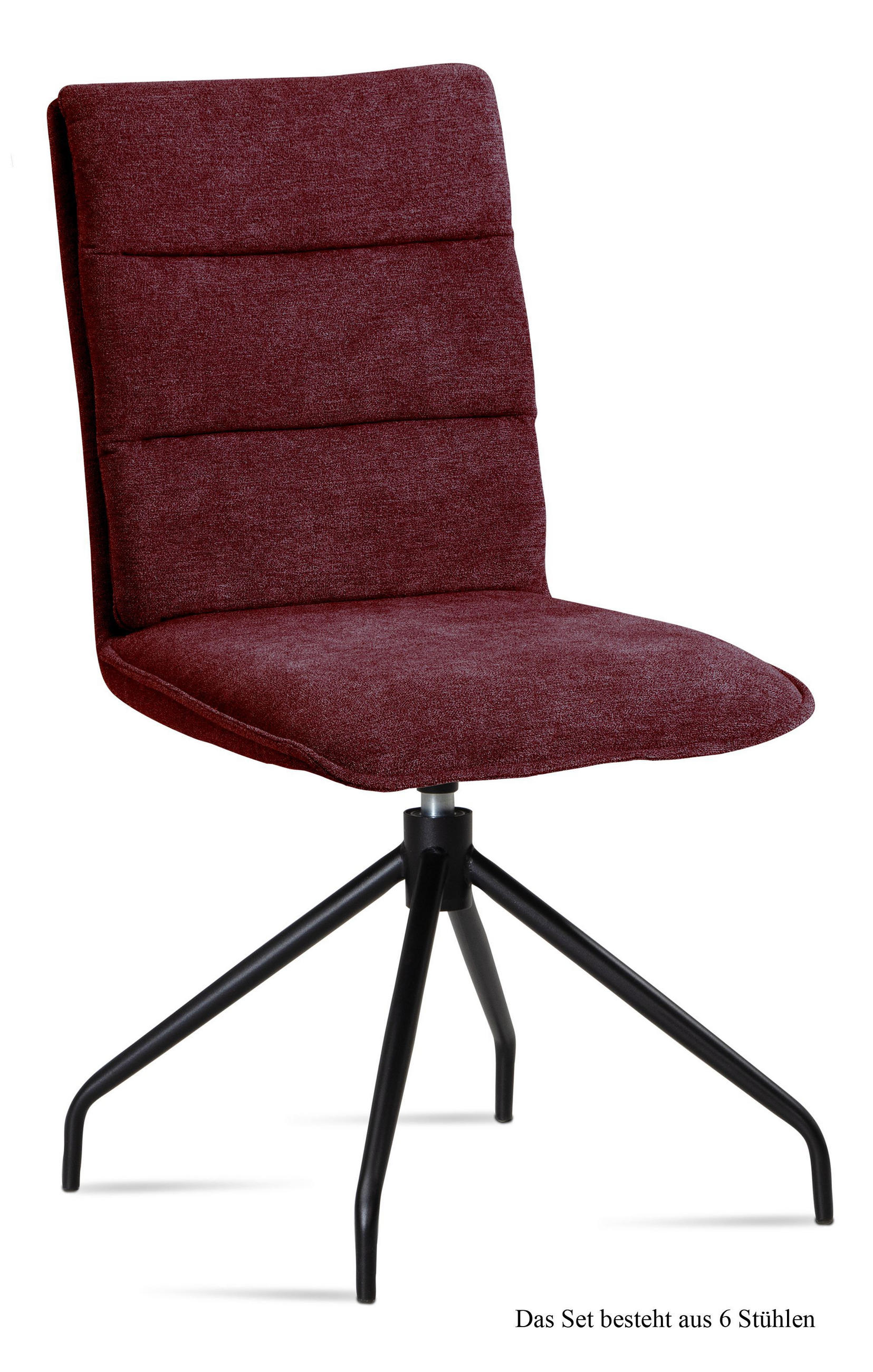 ESSZIMMERSTUHL drehbar (6er-Set) Donata 47x92x60 Schwarz/Marsala - Brombeere/Schwarz, Kunststoff (60/92/47cm) - 58aufmkessel